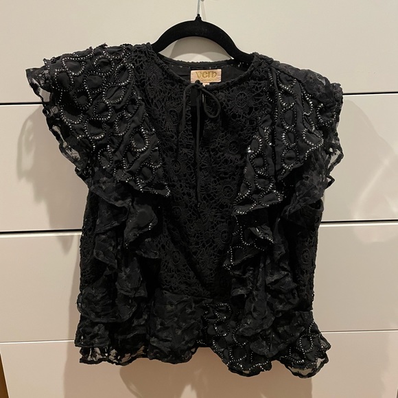 Anthropologie Verb Black cocktail top - Picture 1 of 7